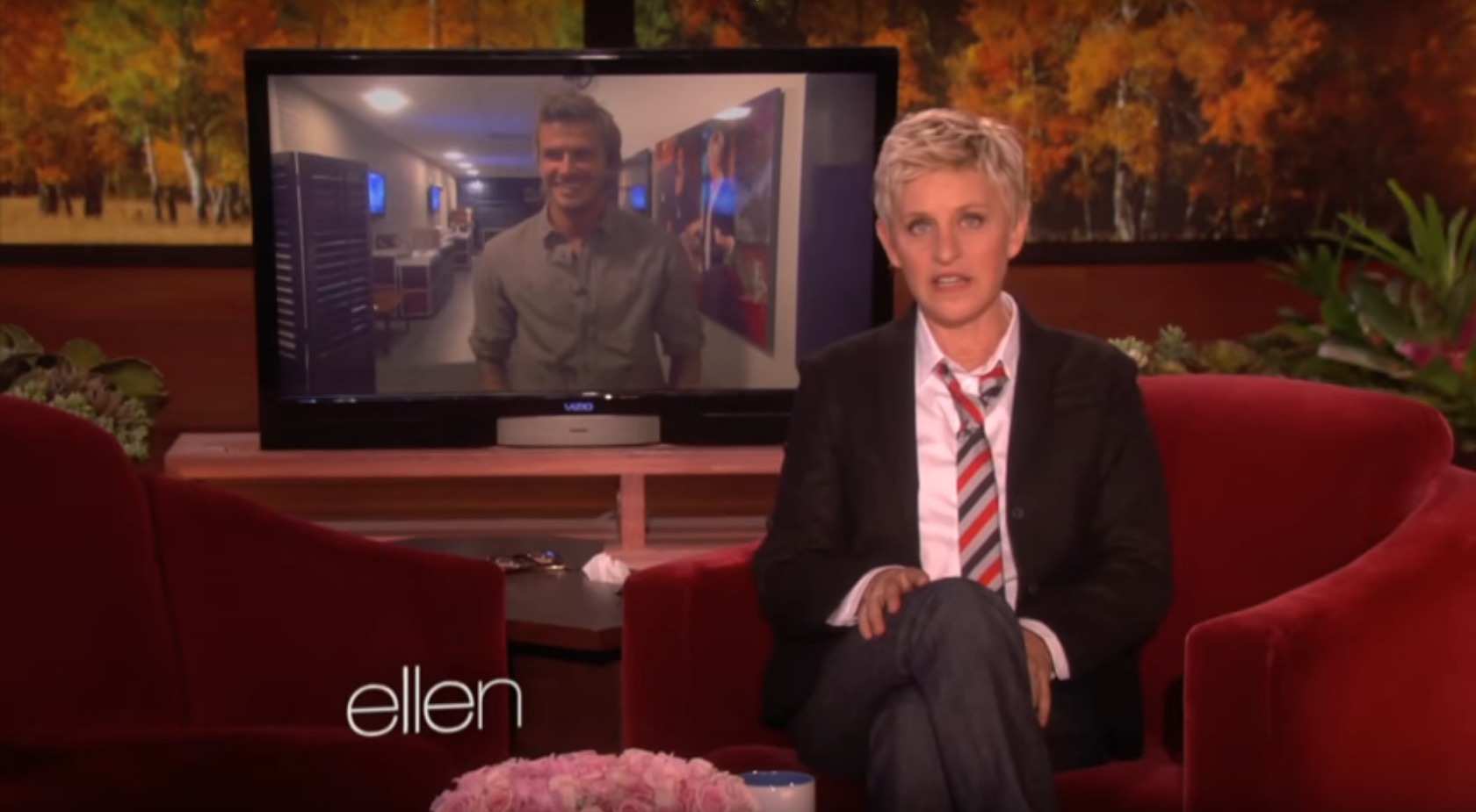 Ellen DeGeneres and David Beckham